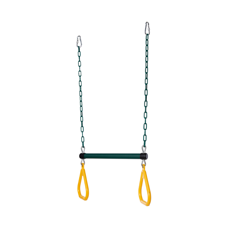 Bosgroene ijzeren ketting kinderschommeltrapeze