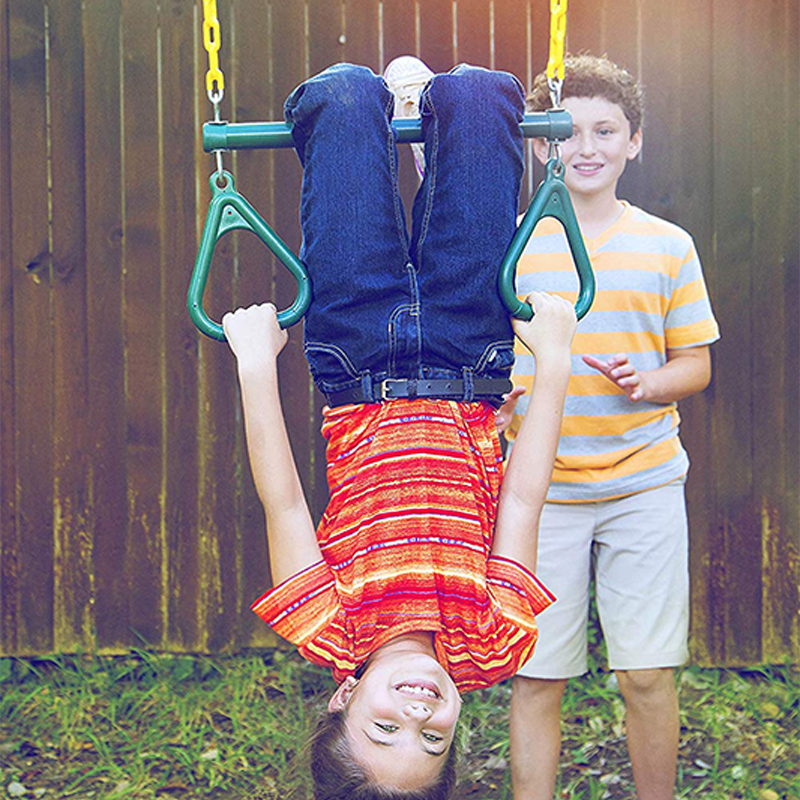 Bosgroene ijzeren ketting kinderschommeltrapeze